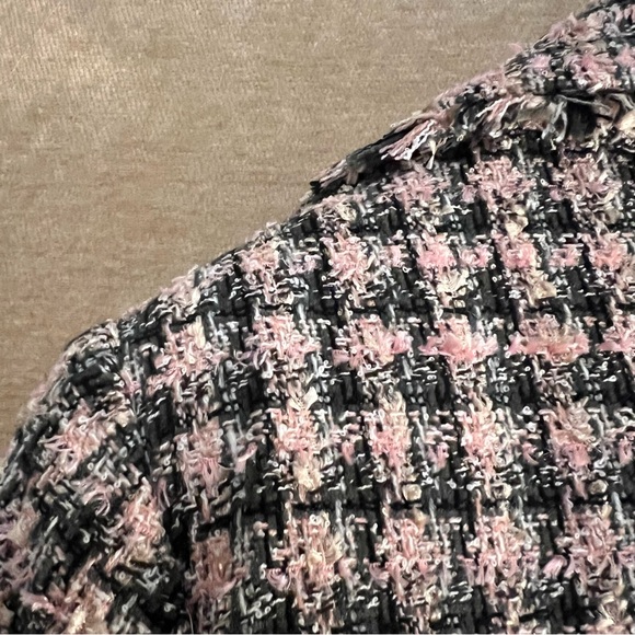 ANTHRO / TRUE MEANING Plaid Fringed Tweed Coat - Picture 10 of 16